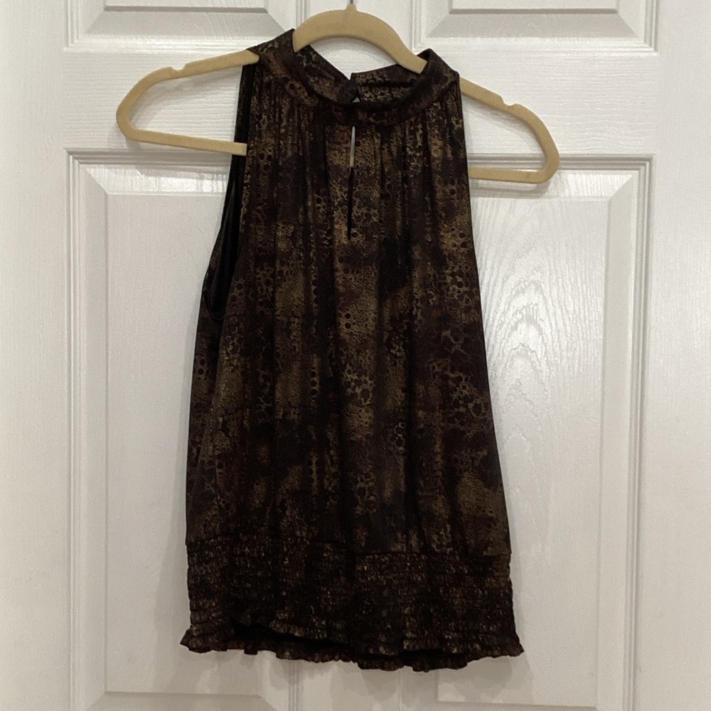 Milano Essentials Black and Brown Patterned Top